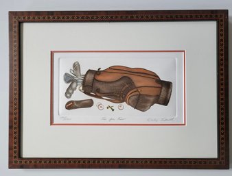 Limited Edition Etching  508/1200 Titled 'Tee For Two' Hand Signed  For Barbie Tidwell