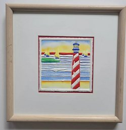 Watercolor Embossed Paper ' Light House Point '   Artist Proof By JANE BILLMAN.