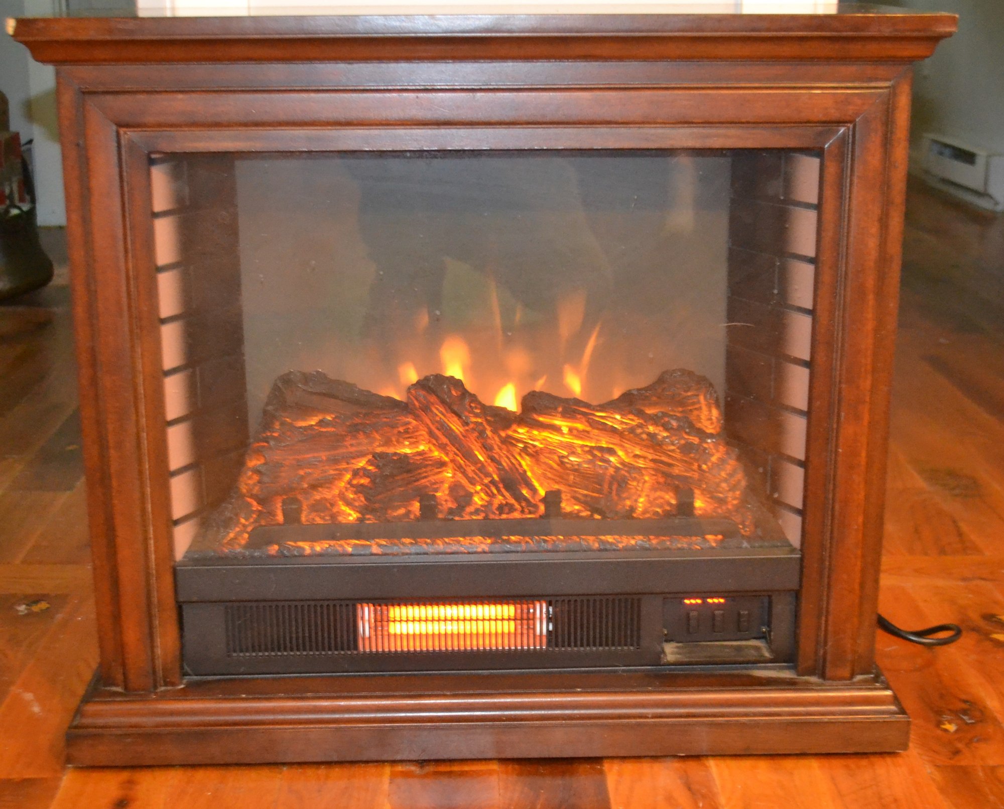 Hampton Bay Derry Infrared Electric Fireplace On Wheels With Remote