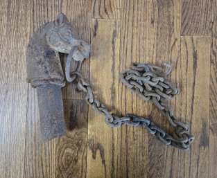 Antique Cast Iron Horse Hitching Post Finial