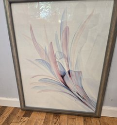 Abstract, Pastel-toned Floral Painting Signed By The 20th-century Artist Jensen.