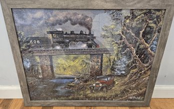 750-piece Puzzle Titled 'Rails On Dogwood Creek' Featuring Artwork By Ted Blaylock.