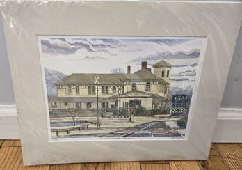 A Print Of A Mixed-media Piece Titled 'Canaan Union Station' By Connecticut Artist Marilyn Davis