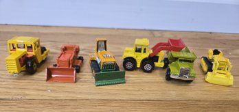 Set Of Vintage 1970s Diecast Construction Vehicles