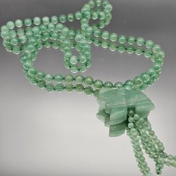 Jadeite Elephant Pendent  Beaded Necklace
