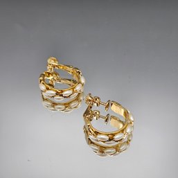 Napier Signed Braided Screw Back Earrings