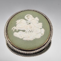 Green Wedge Wood England Brooch