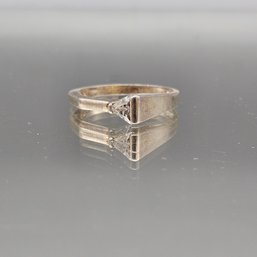 Sterling Silver Slanted Triangle Ring
