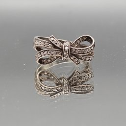 Sterling Silver Cubic Zirconia Bow Ring