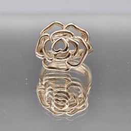 Sterling Silver Rose Flower Ring