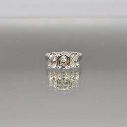 Sterling Silver Cubic Zirconia 3 Stone Ring