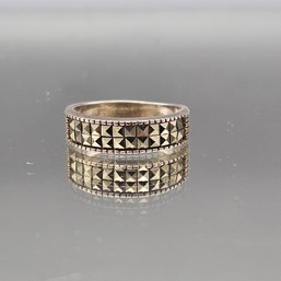 Sterling Silver .925 Square Cut Marcasite Ring