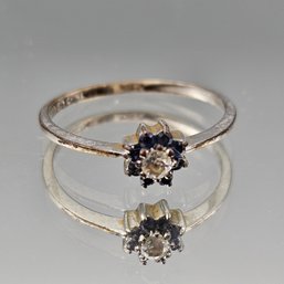 Sterling Silver Ring With Round Sapphires