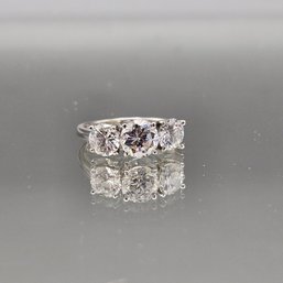 Three Cubic Zirconia Stone Sterling Ring