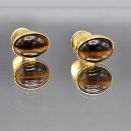 Gold Filled Tiger Eye Cuff Links