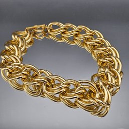 Chunky Gold Tone Link Necklace