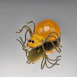 Russian Amber Spider Brooch