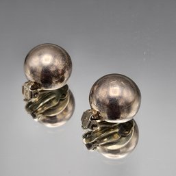 Barra Sterling Silver Ball Clip On Earrings