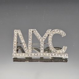 'NYC' Crystal Brooch