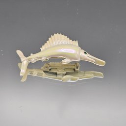 Rhinestone SWORDFISH Enamel FISH Pin Iridescent