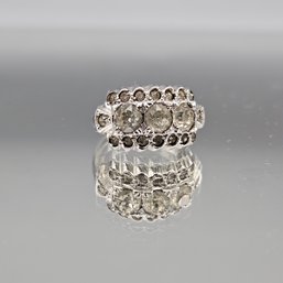 Vintage Sterling Silver 925 Multi-Stone Cluster Ring Statement Size 66.5