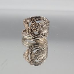 Vintage  Ornate Floral Openwork Ring Adjustable Size 7-8