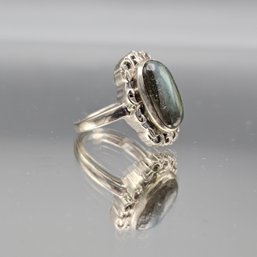 Vintage CU Labradorite Filigree Ring - Size 9