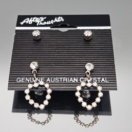Afterthoughts Austrian Crystal Stud & Drop Earrings Set