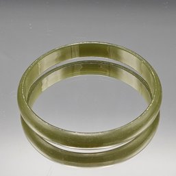 Minimalist Sage Green Resin Bangle Bracelet