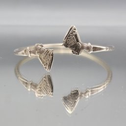 Vintage 800 Silver Egyptian Revival Pharaoh Cuff
