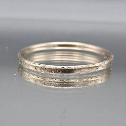 Vintage Hand-Engraved Floral Bangle Bracelet