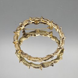 Vintage Napier Gold-Tone Textured Wreath Brooch