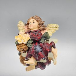 Victorian Style Christmas Angel Brooch - Heavenly Cherub Pin