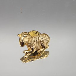 Gold Textured Sheep Tie Tack Pin
