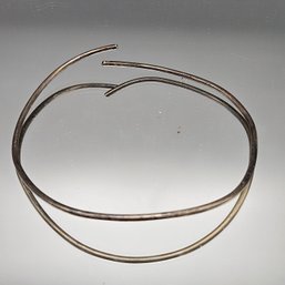 Vintage Silver Tone Wire Open Cuff Necklace~5