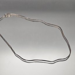 Sterling Silver Strand Braided Chain Necklace  Italy 925 ~16