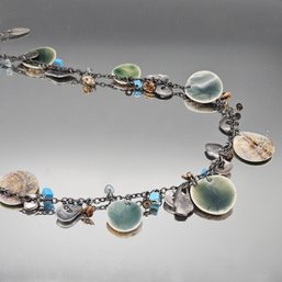 Coldwater Creek 31' Mixed Media Ceramic And Shell Charm Necklace