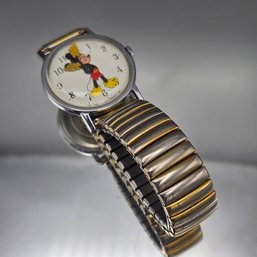 Vintage Walt Disney Mickey Mouse Watch With Stainless Steel Back