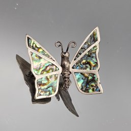 Vintage 925 Sterling Silver Butterfly Brooch  Mythical Figural Pin
