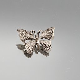 Vintage Sterling Silver Filigree Butterfly Pendant