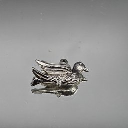 Vintage Silver-Tone Bird In Flight Charm / Pendant