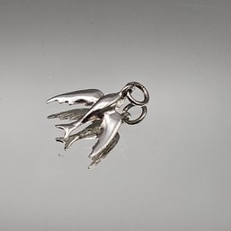 Vintage Sterling Silver Swallow Bird Charm  Flying Bird Pendant