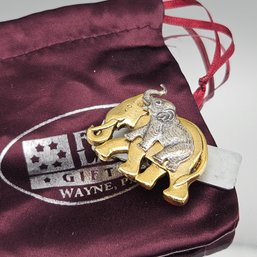 Franklin Mint Two-Tone Elephant Magnetic Scarf Clip