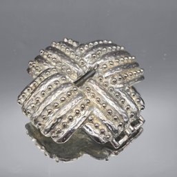 Vintage Signed Gay Boyer Silver-Tone Bow Belt Buckle