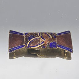 Vintage German Art Deco Enamel Two-Piece Belt Buckle