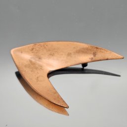 Vintage Mid-Century Modern Copper Boomerang Brooch