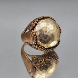Barse Thai Sterling Silver Hammered Dome Ring