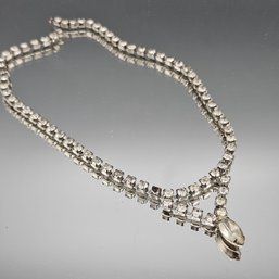 Vintage Mid-Century Rhinestone Choker Necklace  15'
