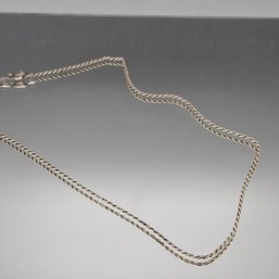 Vintage Italian Sterling Silver Rope Chain Necklace - 20'