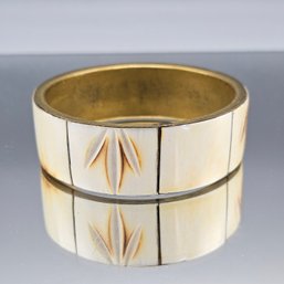2.6' Vintage Bone & Brass Inlay Bangle